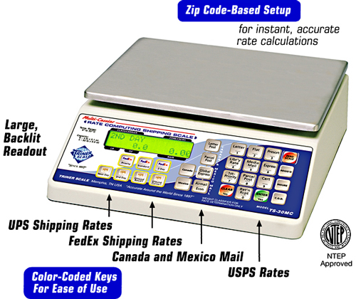 Triner Multi-Carrier Shipping Scale (USPS, UPS, FedEx) - Click Image to Close
