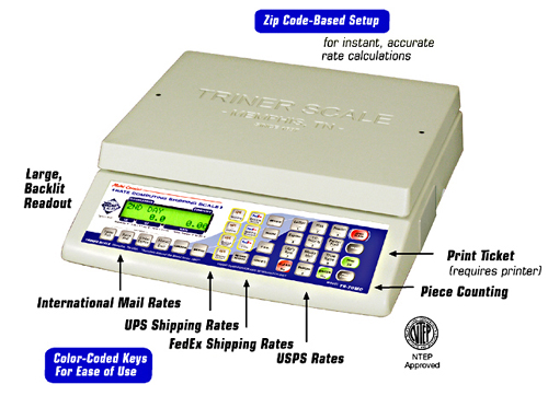 Triner TS-70MC Multi-Carrier Shipping Scale (USPS, UPS, FedEx) - Click Image to Close